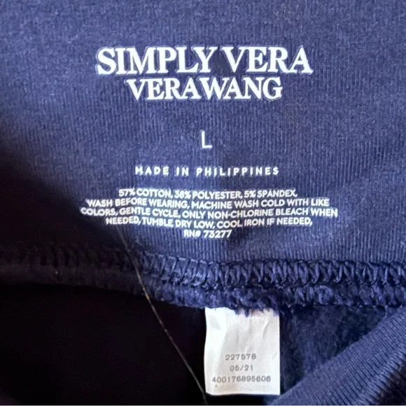 NWOT Simply Vera Vera Wang Deep Blue Leggings - Picture 4 of 4
